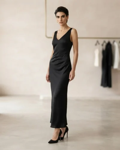Fustan saten elegant